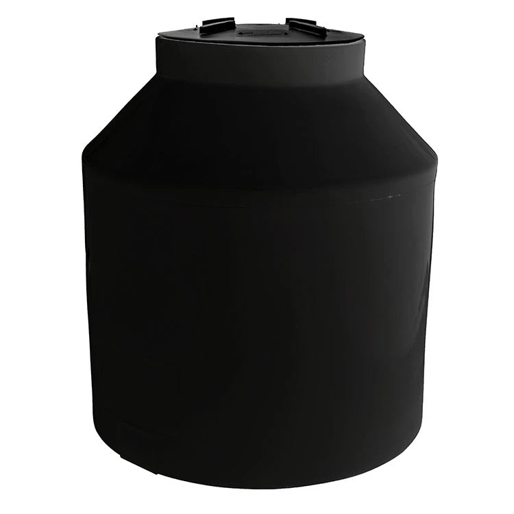 Tanque 600 litros Rotoplas vertical cerrado reforzado al 40% color negro — vista trasera