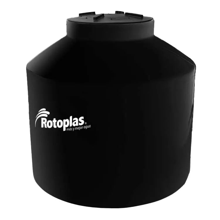 Tanque 750 litros Rotoplas vertical cerrado estandar color negro — vista lateral