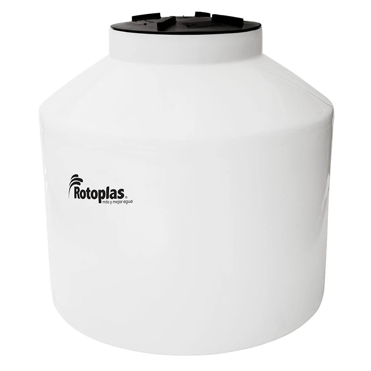 Tanque 750 litros Rotoplas vertical cerrado reforzado al 40% color neutro — vista lateral