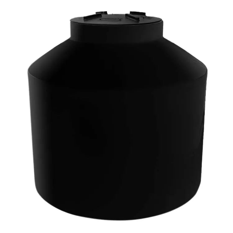 Tanque 750 litros Rotoplas vertical cerrado reforzado al 40% color negro — vista trasera