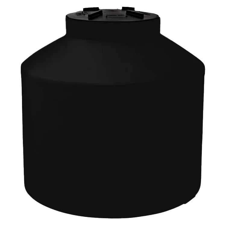 Tanque 250 litros Rotoplas vertical cerrado reforzado al 40% color negro — vista trasera