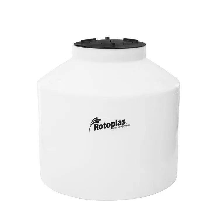 Tanque 250 litros Rotoplas vertical cerrado reforzado al 40% color neutro — vista frontal