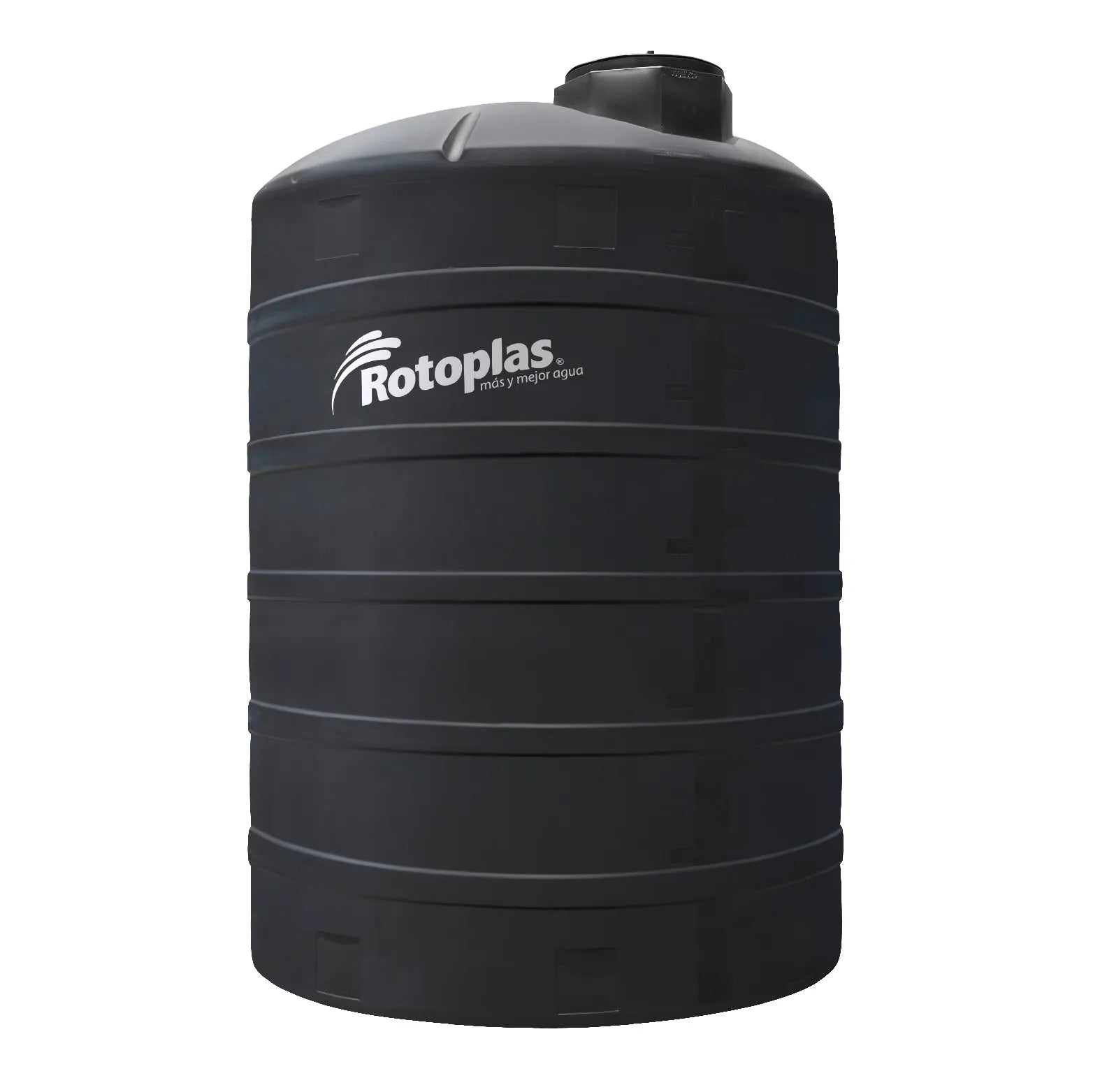 Tanque 10,000 litros Rotoplas vertical reforzado al 20% color negro (Venta exclusiva en MTY) — vista lateral