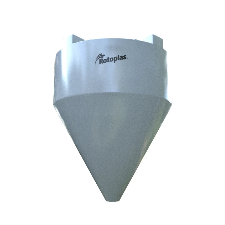 Tolva 14,000 litros Rotoplas reforzado al 40% con ángulo de 60° color neutro — vista frontal