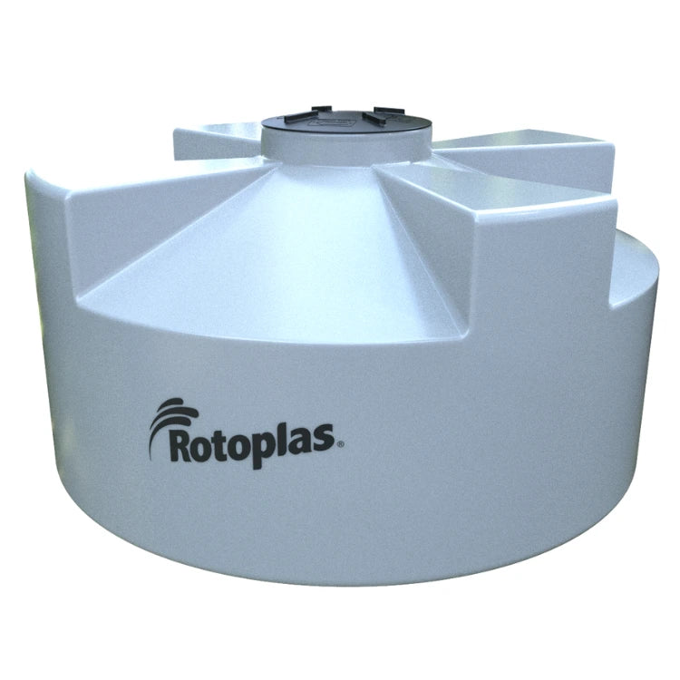 Tolva 3,000 litros Rotoplas estandar con un ángulo de 15° color neutro — vista lateral