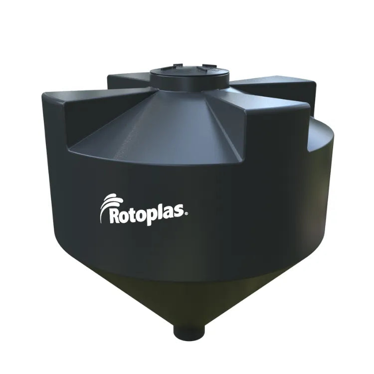 Tanque 5,000 litros Rotoplas horizontal nodriza reforzado al 20% color negro — vista lateral