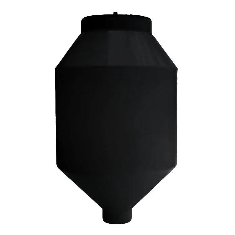 Tolva 600 litros Rotoplas estandar con ángulo al 45° color negro — detalle de tapa
