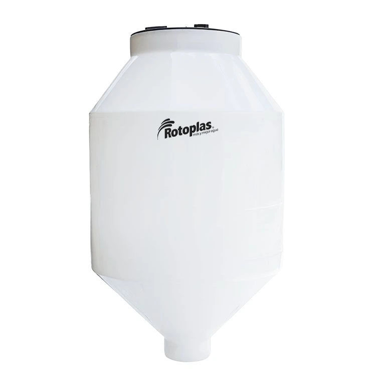 Tolva 600 litros Rotoplas estandar con ángulo al 45° color neutro — vista frontal
