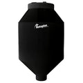Tolva 600 litros Rotoplas reforzado al 40% con un ángulo de 45° color negro — vista frontal
