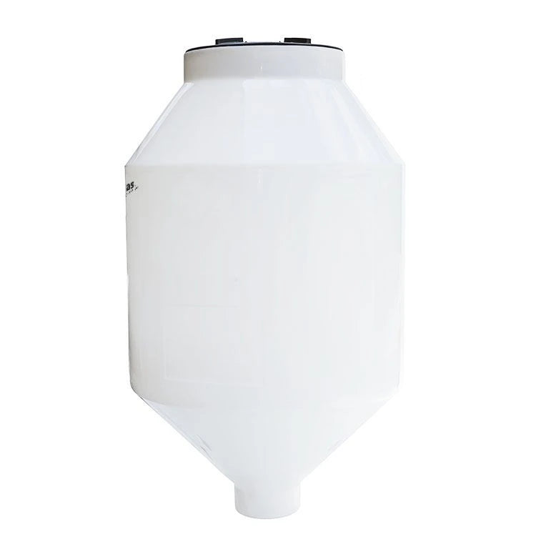 Tolva 600 litros Rotoplas reforzado al 40% con ángulo al 45° color neutro — vista superior