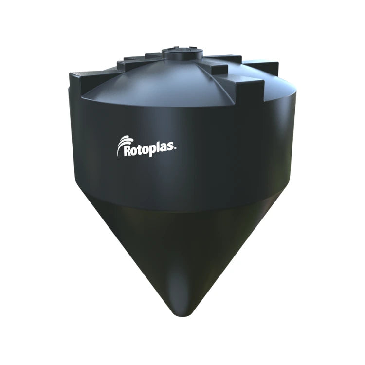 Tolva 14,000 litros Rotoplas estandar con un ángulo de 60° — vista lateral