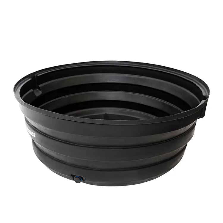 Bebedero 1,000 litros Rotoplas y Comedero estandar color negro — vista superior