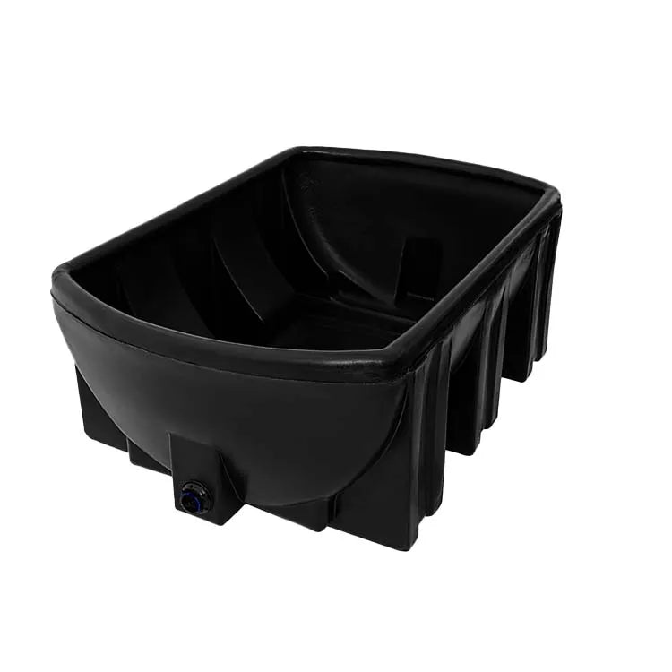 Bebedero 500 litros Rotoplas horizontal estandar color negro — vista trasera