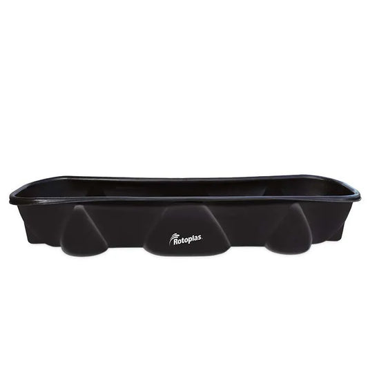 Bebedero 850 litros Rotoplas y Comedero estandar color negro — vista frontal