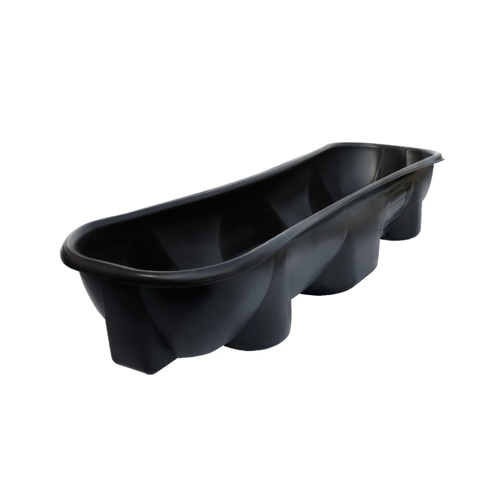 Bebedero 850 litros Rotoplas y Comedero estandar color negro — vista trasera
