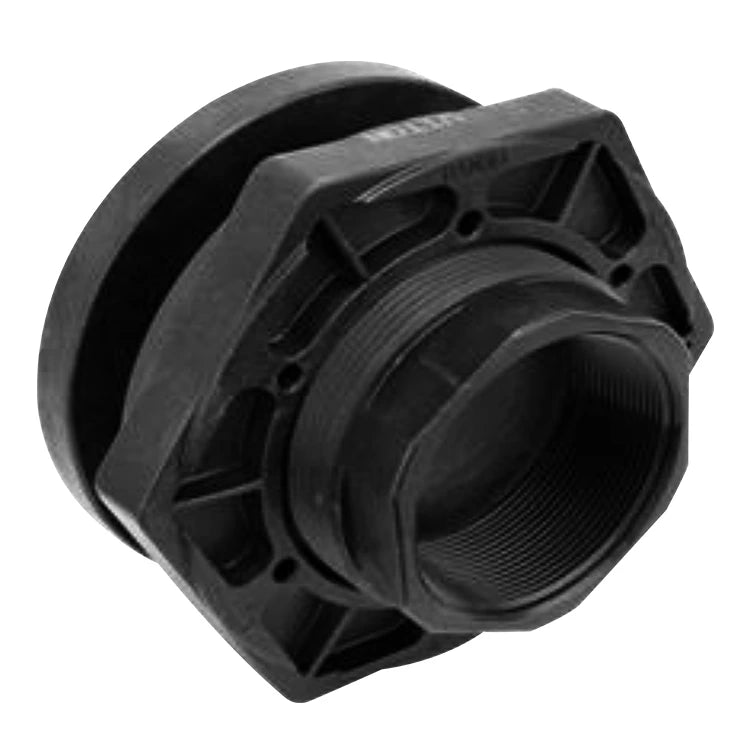 Conexión Rotoplas hexagonal de polipropileno de 4" — vista frontal